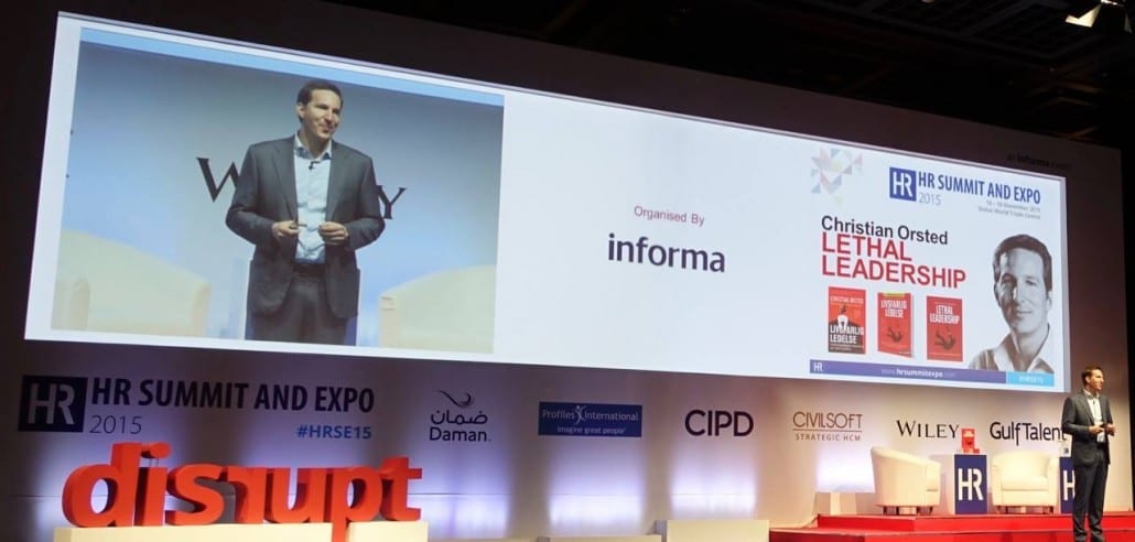 Foredrag med Christian Orsted om Livsfarlig ledelse på mellemøstens største HR-konference i Dubai 2015